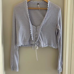 Free People lilac lace crop top